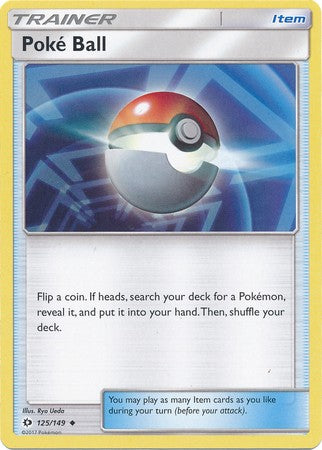 Poke Ball 125/149 Uncommon - Pokemon Sun & Moon Base Set Single Card