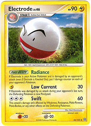 Pokemon Diamond and Pearl Stormfront Card - Electrode (U)