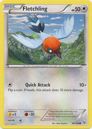 Fletchling 86/106 - Pokemon XY Flashfire Common Card