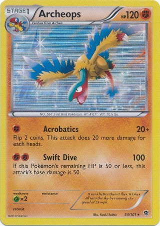 Archeops 54/101 - Pokemon Plasma Blast Holo Rare Card