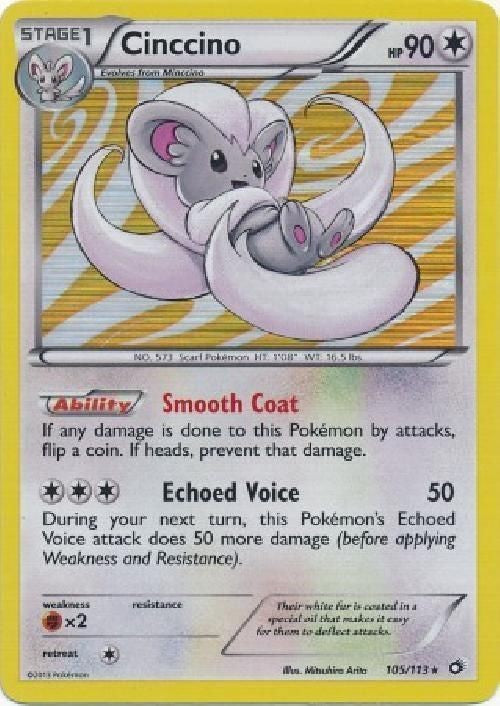 Cinccino 105/113 - Pokemon Legendary Treasures Holo Rare Card