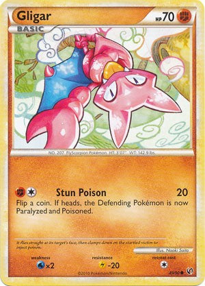 Pokemon Card HeartGold SoulSilver HS Undaunted Common Gligar 49/90