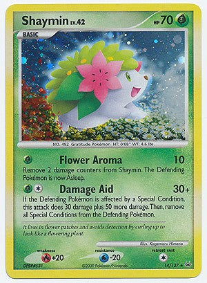 Pokemon Platinum Edition Holo Rare Card - Shaymin 14/127