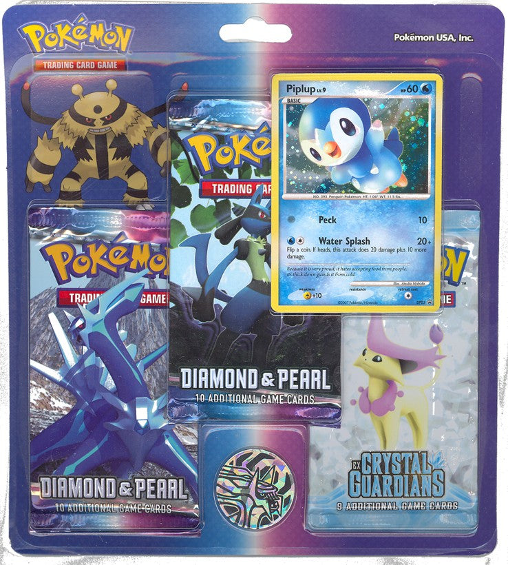 Pokemon EX Piplup Promo Card with 3 Packs