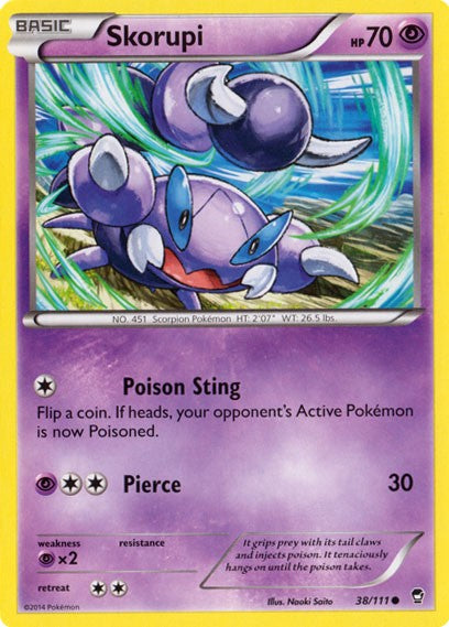 Skorupi 38/111 - Pokemon XY Furious Fists Card