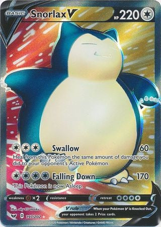 Snorlax V - 197/202 - Full Art Ultra Rare Sword & Shield (Base Set) Singles