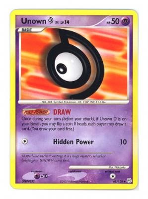 Pokemon Diamond & Pearl Uncommon Card - Unown D 68/130