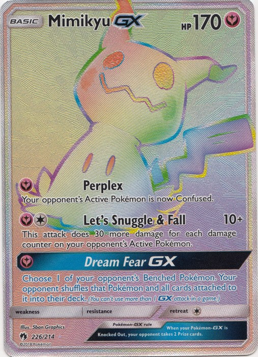 Mimikyu GX - 226/214 -Sun & Moon: Lost Thunder Hyper Rare