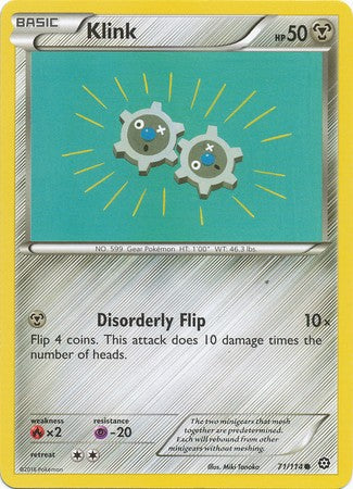 Klink 71/114 Common - Pokemon XY Steam Siege Card