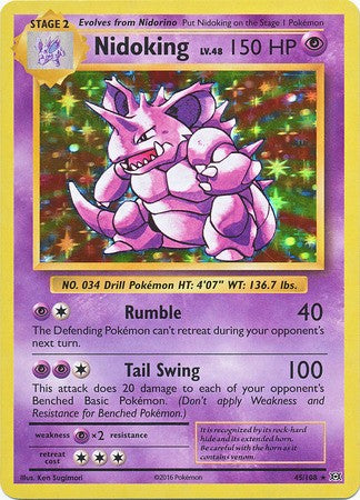 Nidoking 45/108 Holo Rare - Pokemon XY Evolutions Single Card