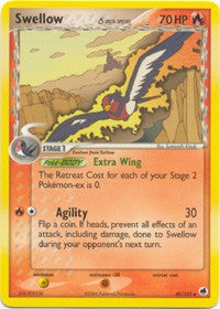 Pokemon EX Dragon Frontiers - Swellow Card