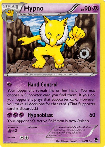 Hypno 36/111 - Pokemon XY Furious Fists Card