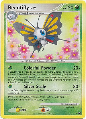 Pokemon Platinum Edition Rare Card - Beautifly 21/127