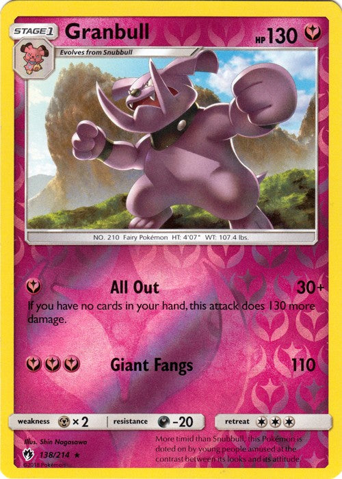 Granbull - 138/214 (Reverse Foil) Pokemon » SM Lost Thunder Rare