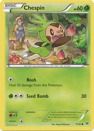 Chespin 7/162 Common - Pokemon XY Break Through Card