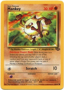 Pokemon Jungle Common Card - Mankey 55/64