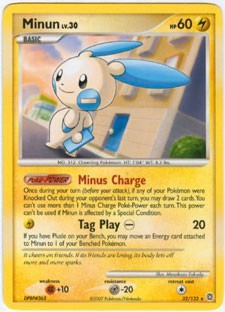 Pokemon Secret Wonders Rare Card - Minun 32/132