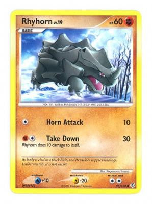 Pokemon Diamond & Pearl Common Card - Rhyhorn 95/130