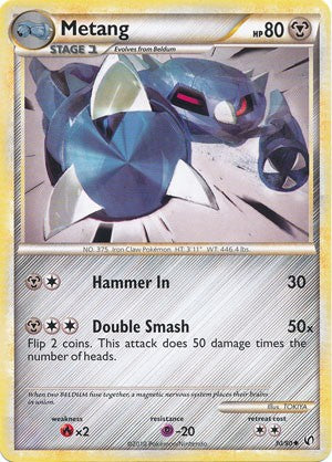 Pokemon Card HeartGold SoulSilver Undaunted Uncommon Metang 30/90