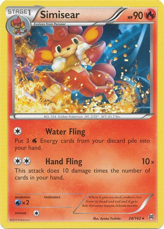 Simisear 24/162 Rare - Pokemon XY Break Through Card