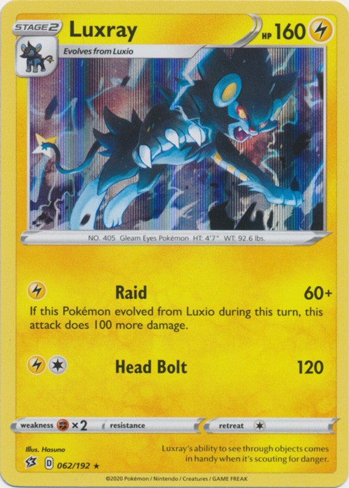 Luxray - 062/192 Pokemon » SWSH Rebel Clash Holo Rare