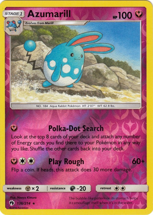 Azumarill - 136/214 (Reverse Foil) Pokemon » SM Lost Thunder Rare