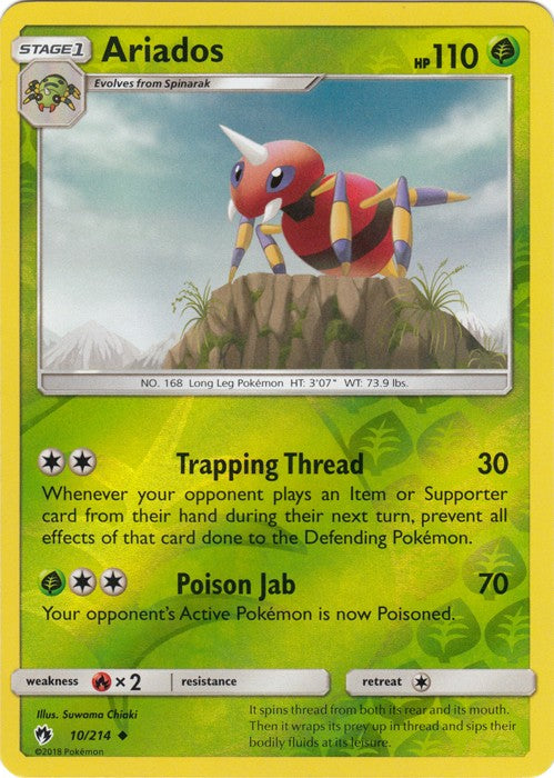 Ariados - 10/214 (Reverse Foil) Pokemon » SM Lost Thunder Uncommon