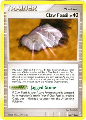 Pokemon Legends Awakened Uncommon Card - Claw Fossil 138/146