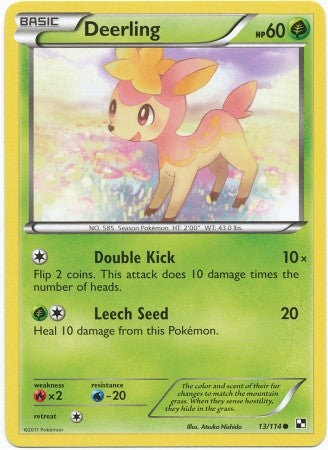 Pokemon Black & White Deerling 13/114 Common Card