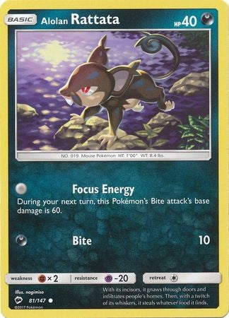 Alolan Rattata 81/147 Common - Pokemon Sun & Moon Burning Shadows Card