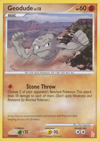 Pokemon Common Promo Single Card - Geodude 1/11