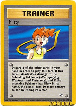 Pokemon Gym Heroes Rare Card - Misty 102/132