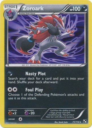 Pokemon Black & White Zoroark 71/114 Holo Rare Single Card