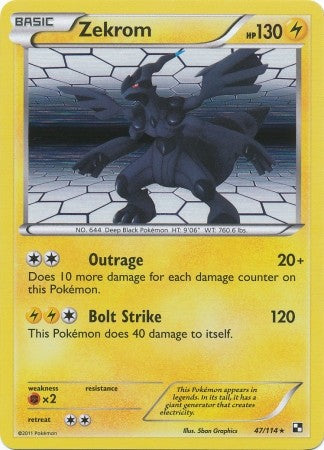 Pokemon Black & White Zekrom 47/114 Holo Rare Single Card