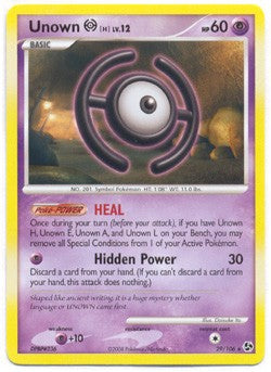 Pokemon Diamond & Pearl Great Encounters - Unown H (Rare) Card