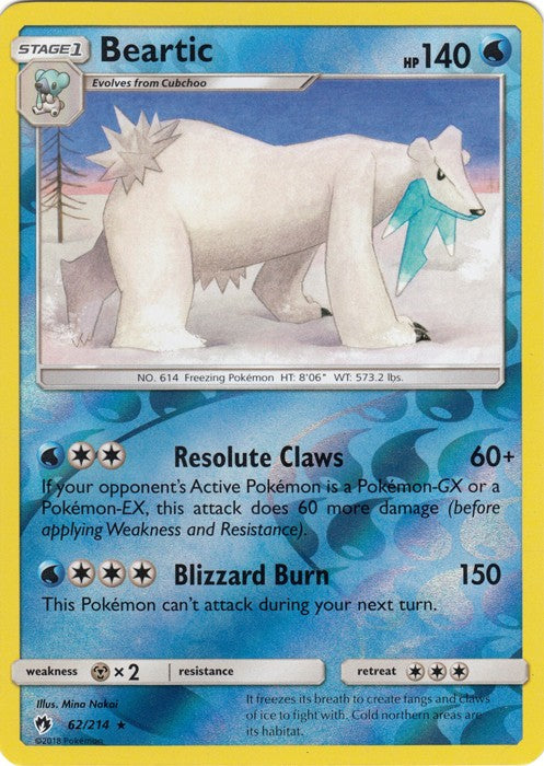 Beartic - 62/214 (Reverse Foil) Pokemon » SM Lost Thunder Rare