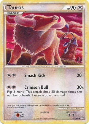 Pokemon Card HS Unleashed Single Card Uncommon Tauros 41/95