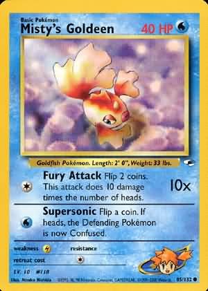 Pokemon Gym Heroes Common Card - Misty's Goldeen 85/132