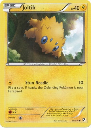 Pokemon Black & White Joltik 44/114 Common Card