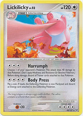 Pokemon Platinum Edition Rare Card - Lickilicky 33/127