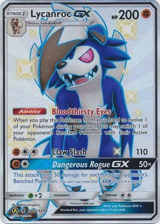 Lycanroc GX - SV66/SV94 - Shiny Ultra Rare Sun & Moon: Hidden Fates Singles