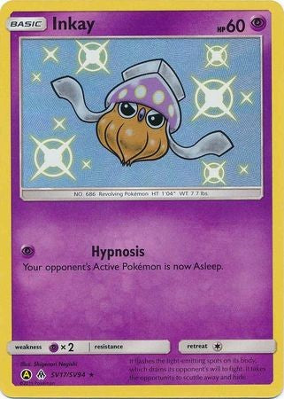 Inkay - SV17/SV94 - Shiny Rare Sun & Moon: Hidden Fates Singles