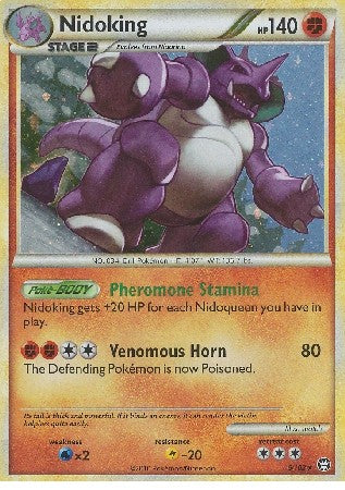 Pokemon Card HS Triumphant Nidoking Holo Rare 6/102