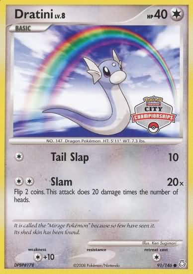Pokemon Common Promo Card - Dratini 91/146 (City Championships)