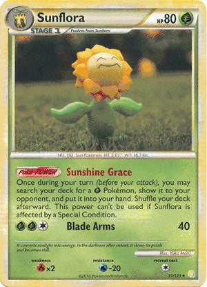 Pokemon HeartGold SoulSilver Single Card Rare Sunflora 31/123