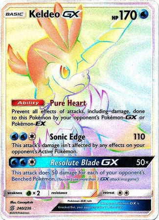 Keldeo GX - 240/236 - Hyper Rare Sun & Moon: Unified Minds