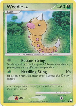 Pokemon Platinum Rising Rivals Single Card Common Weedle 86/111