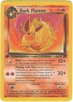Pokemon Team Rocket Uncommon Card - Dark Flareon 35/82