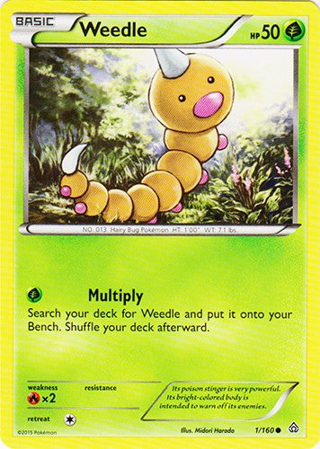Weedle 1/160 - Common Pokemon XY Primal Clash Card