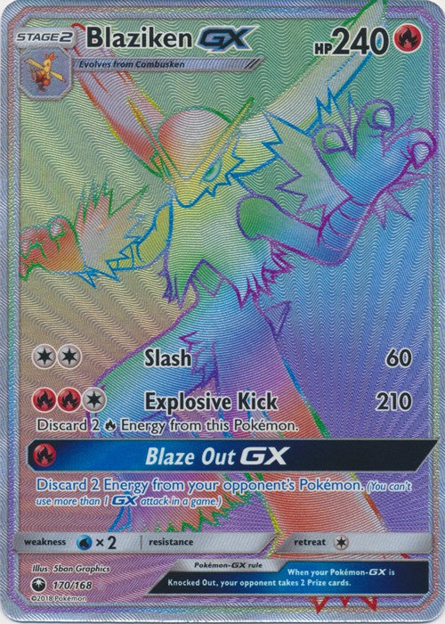 Blaziken GX 170/168 Hyper Rare - Celestial Storm SM7 Pokemon Card